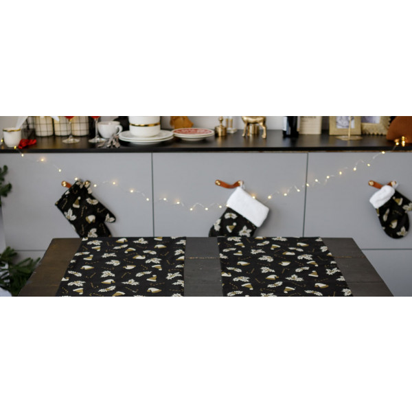 Фото - Прихватка-рукавица Прованс Шапочки на черном 32х18 см (036450)