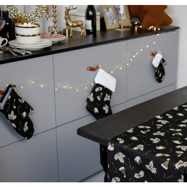 Фото - Прихватка-рукавица Прованс Шапочки на черном 32х18 см (036450)