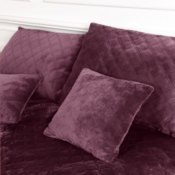 Фото - Покрывало двуспальное ТЕП Velour 180х240 см Бордо/Ромб круглый (4-00516_22869)