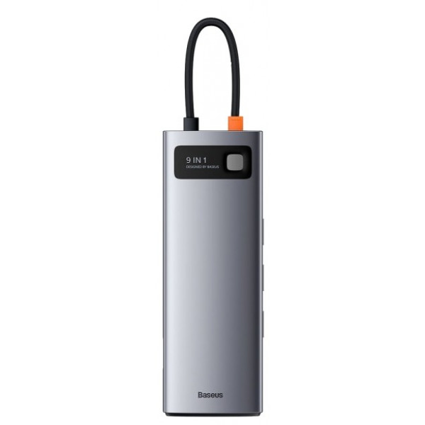 Фото - Док-станция Baseus USB3.1 Type-C USB C(PD)100W/HDMI 4K 30Hz/VGA/USB3.2/RJ45/SD+TF 9in1 Grey (CAHUB-CU0G)