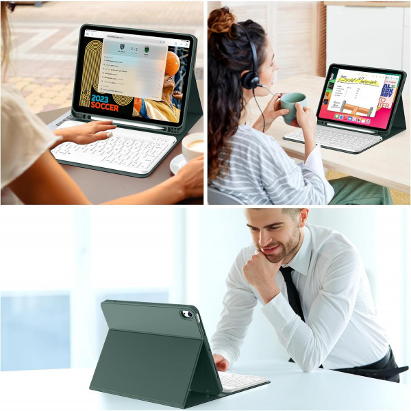 Фото - Чехол-клавиатура для планшета BeCover с беспроводной клавиатурой for Apple iPad Air 11'' (M2)/iPad Air 11'' (M3) Dark Green (711395)