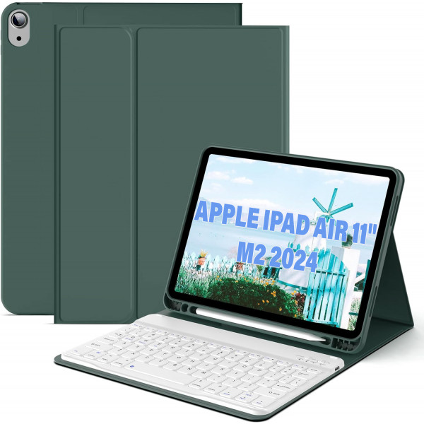 Фото - Чехол-клавиатура для планшета BeCover с беспроводной клавиатурой for Apple iPad Air 11'' (M2)/iPad Air 11'' (M3) Dark Green (711395)