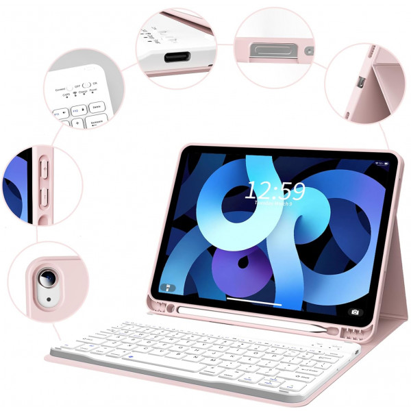 Фото - Чехол-клавиатура для планшета BeCover с беспроводной клавиатурой for Apple iPad Air 11'' (M2)/iPad Air 11'' (M3) Pink (711398)