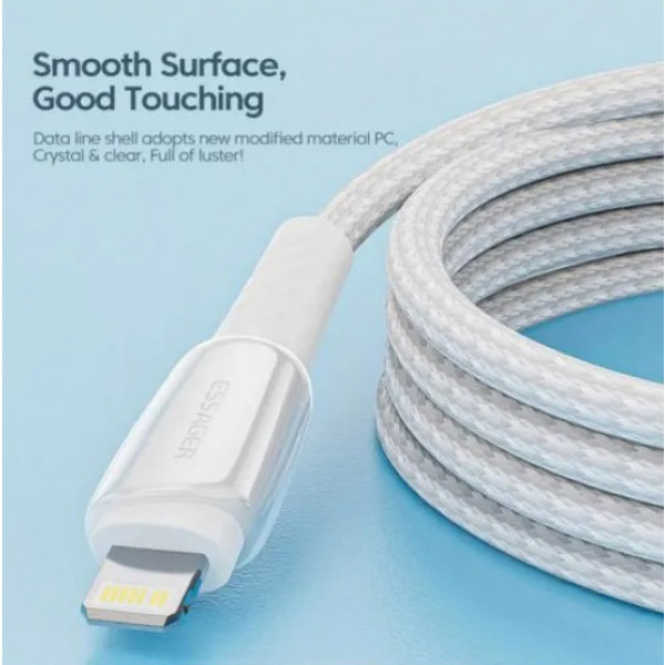 Фото - Кабель синхронизации данных Essager Rainbow USB A to Lightning 3A Fast Charging USB Cable 3m White (EXCL-CHC02)