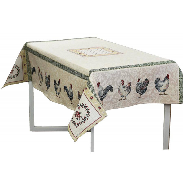 Фото - Скатерть прямоугольная Прованс гобелен Курочки 135х240 см (025993)