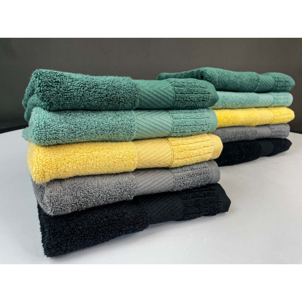 Фото - Полотенце банное GM Textile мятное махровое зеро твист с бордюром 100х150