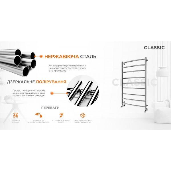 Фото - Полотенцесушитель Mario Стандарт (1.1.0209.01.P)