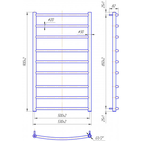 Фото - Полотенцесушитель Mario Стандарт (1.1.0209.01.P)