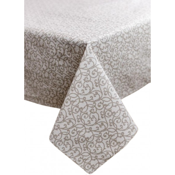 Фото - Скатерть прямоугольная Прованс Simfoni Капучино вензель 180х136 см (033563)