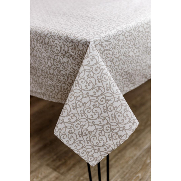 Фото - Скатерть прямоугольная Прованс Simfoni Капучино вензель 180х136 см (033563)