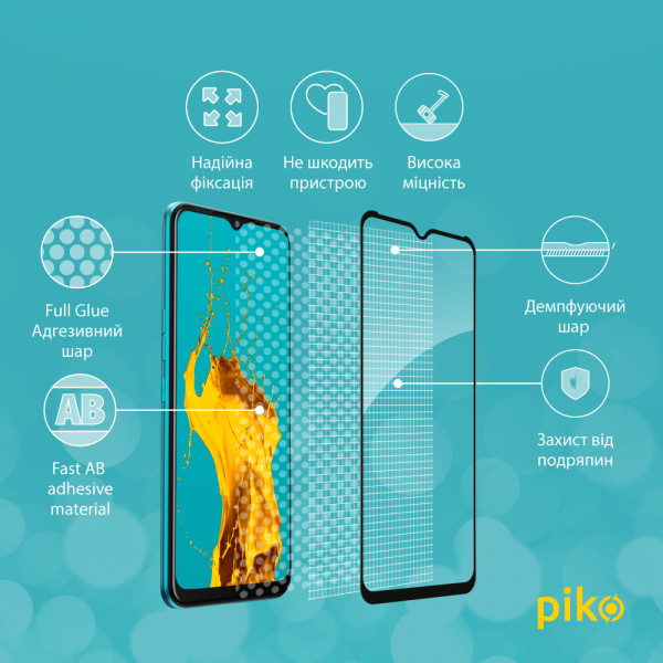 Фото - Защитное стекло для смартфона Piko Full Glue for Tecno Spark 8 Black (1283126533105)