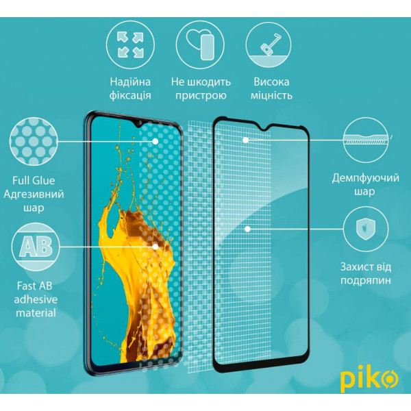 Фото - Защитное стекло для смартфона Piko Full Glue for Tecno Spark 8T (1283126542282)