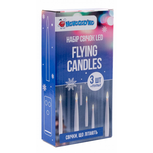 Фото - Свеча электрическая Novogod'ko Свечи летающие с пультом 15 см 3 шт. (974446)