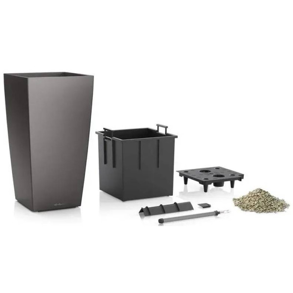Фото - Вазон Lechuza 30/56 Кубико АИС Антрацит 18184