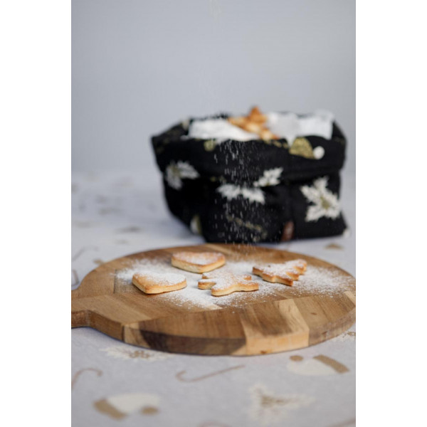 Фото - Хлебница Прованс Шапочки на чорному 18х18х14 см (036452)