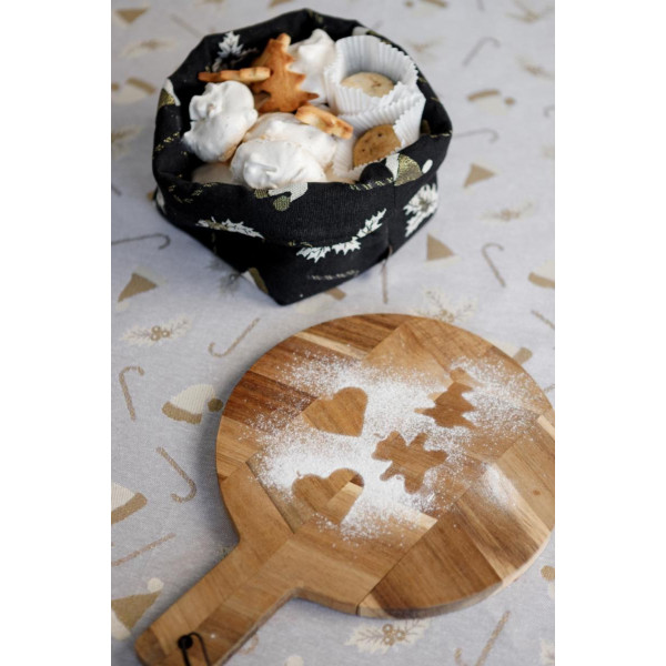 Фото - Хлебница Прованс Шапочки на чорному 18х18х14 см (036452)