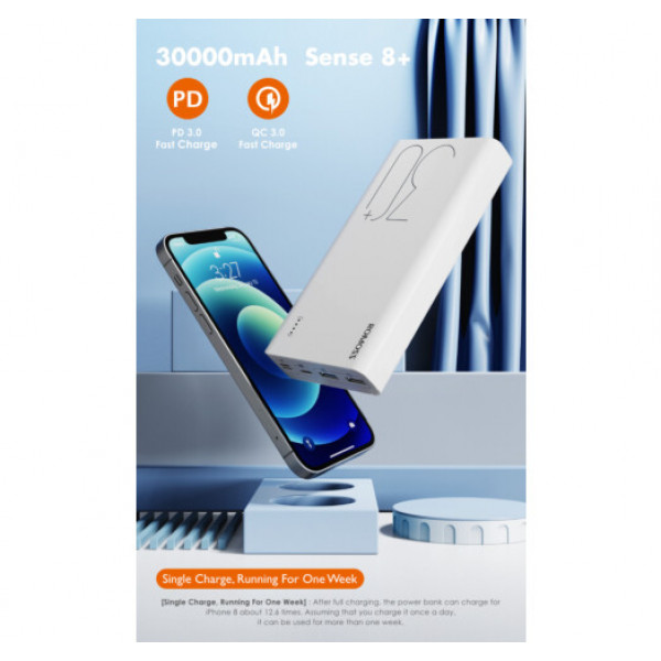 Фото - Батарея мобильная Romoss 30000mah Sense8+ White (PHP30-401-02)