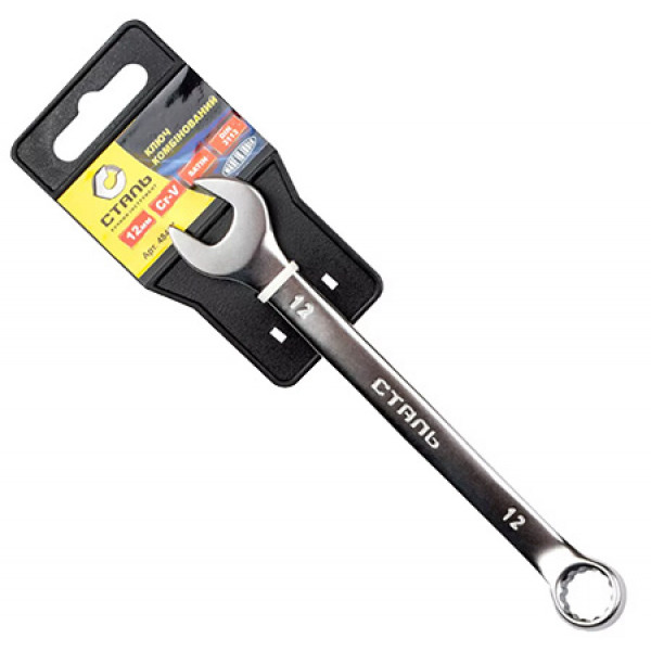 Фото - Ключ комбинированный Сталь Сатин 12 мм (48437)