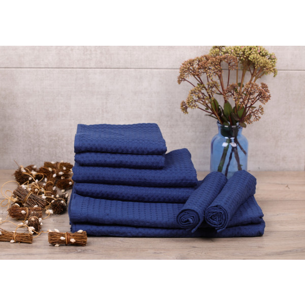 Фото - Полотенце банное Aisha вафельный синий 70х130