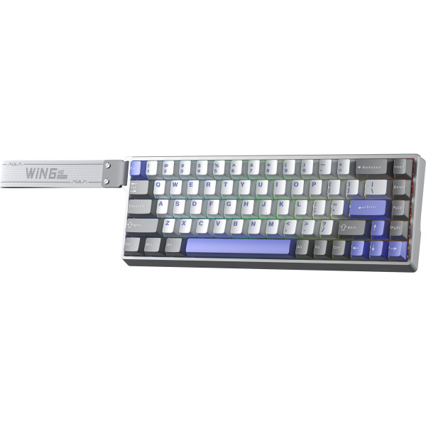Фото - Клавиатура проводная Aula WIN68 HE Max Magnetic switch, Grey/White/Purple EN/UA (6978080504081)