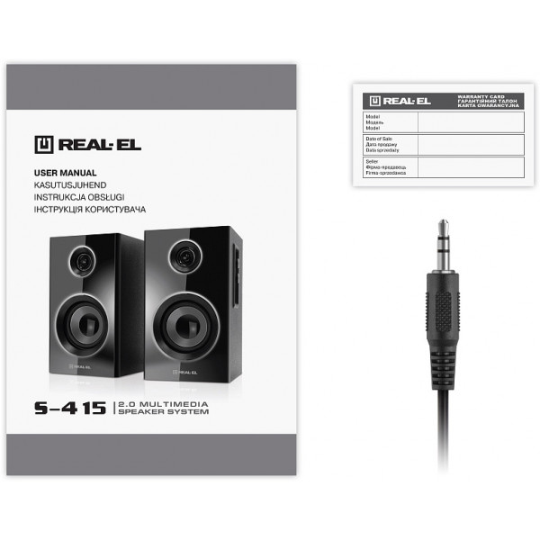 Фото - Уценка - Компьютерная акустика компактная 2.0 REAL-EL S-415 Black (EL121200017)