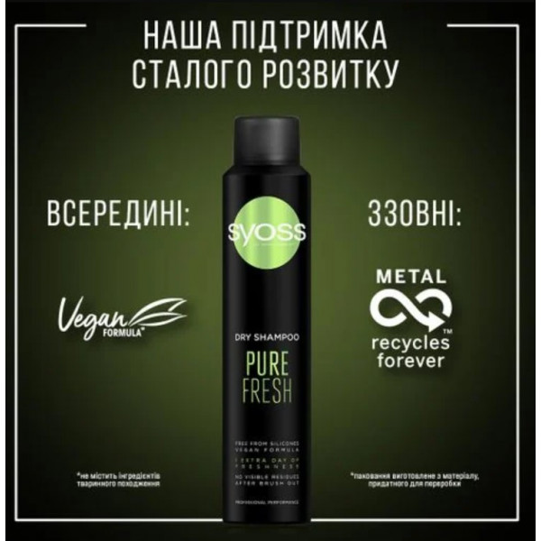Фото - Шампунь женский SYOSS Сухой PURE FRESH 200мл