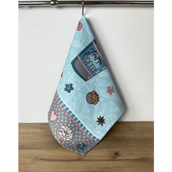 Фото - Полотенце кухонное Прованс Кофе бирюза 45х60 см (032033)
