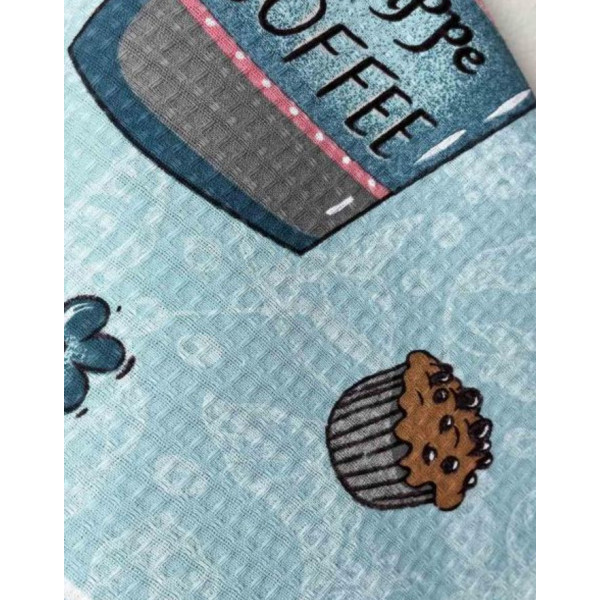 Фото - Полотенце кухонное Прованс Кофе бирюза 45х60 см (032033)