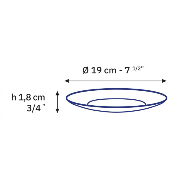 Фото - Тарелка десертная Duralex Lys Marine 19 см (3008BF06)