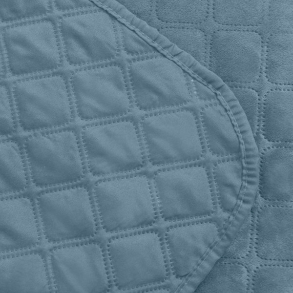 Фото - Покрывало полуторное ТЕП Velour 150х210 см Синий/Ромб круглый 94-00515_22872)