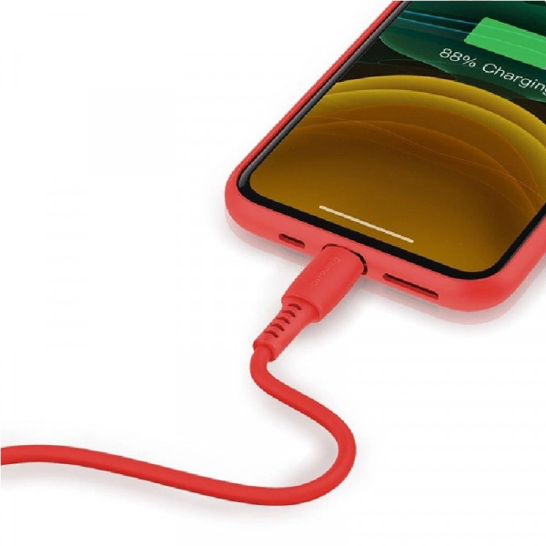Фото - Кабель синхронизации данных Baseus Colourful Cable USB For iP 2.4 A 1.2 м Red (CALDC-09)