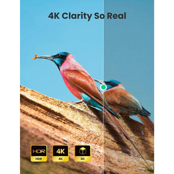 Фото - Кабель HDMI UGREEN HD107 Male to Female Extension Cable 0.5m Black (10140)