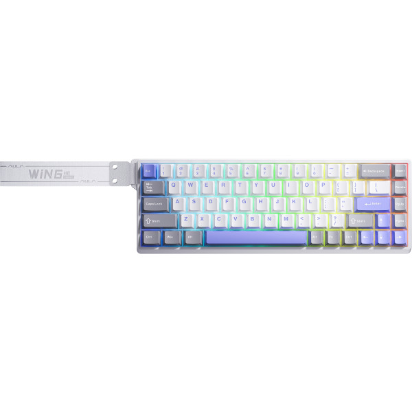 Фото - Клавиатура проводная Aula WIN68 HE Max Magnetic switch, Grey/White/Purple EN/UA (6978080504081)