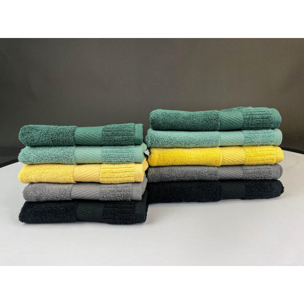 Фото - Полотенце банное GM Textile мятное махровое зеро твист с бордюром 100х150