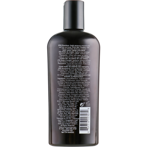 Фото - Шампунь мужской American Crew 3 в 1 Tea Tree Shampoo 0.25л (669316223079)