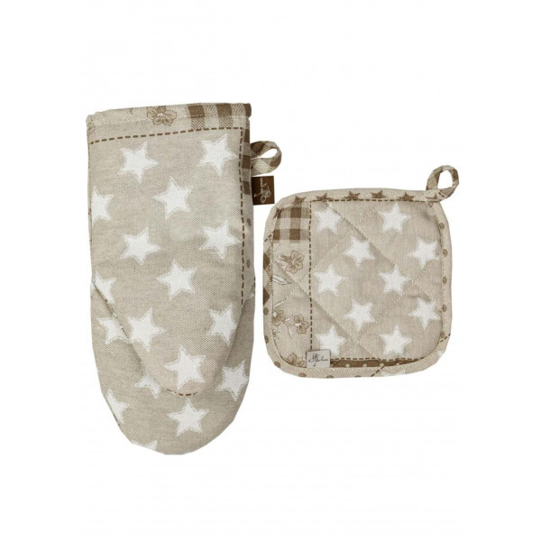 Фото - Набор прихваток Прованс Печворк бежевый 32х20 см (034950)