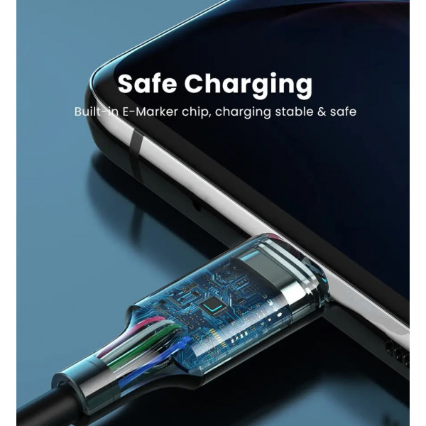 Фото - Кабель синхронизации данных UGREEN US300 Type C 2.0 Male To Type C 2.0 Male 5A Data  1.5m Black (20528)