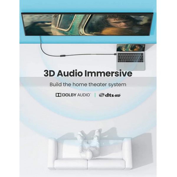 Фото - Кабель HDMI UGREEN HD107 Male to Female Extension Cable 1m Black (10141)