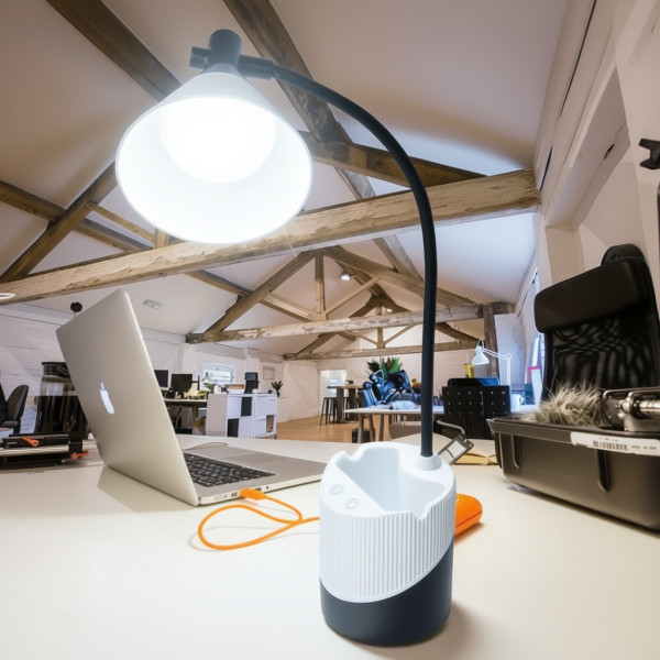 Фото - Настольная лампа Євросвітло Ridy-С4-PWR 4Вт бело-черная (000059889)