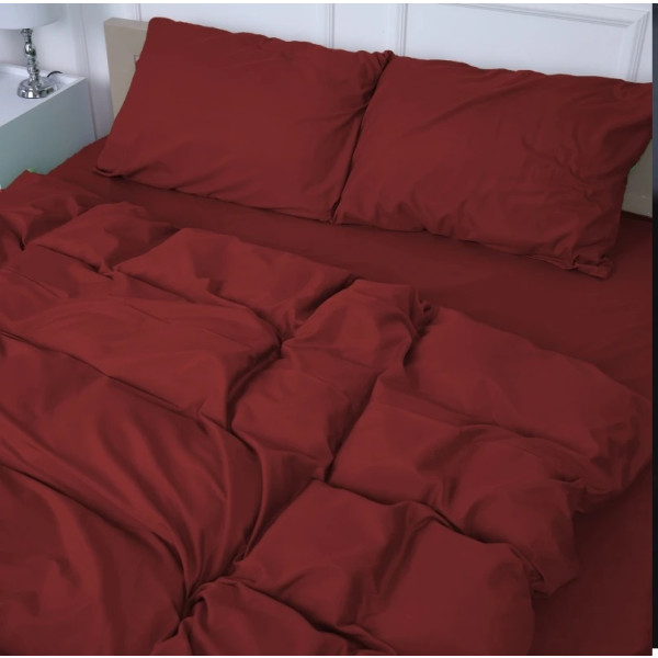 Фото - Простынь двуспальная MirSon Soft Elegance №19-1655 Garnet 180х200 см (2200010917833)