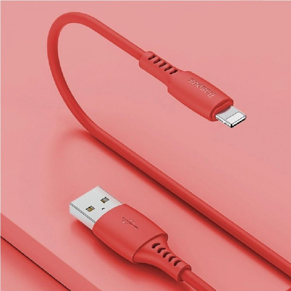 Фото - Кабель синхронизации данных Baseus Colourful Cable USB For iP 2.4 A 1.2 м Red (CALDC-09)