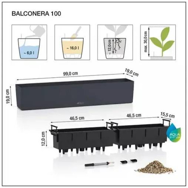 Фото - Вазон Lechuza BALCONERA Stone 100 песочно-коричневый 15437