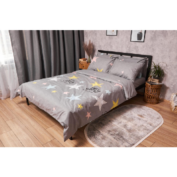 Фото - Комплект постельного белья Moon&Star Бязь Gold Люкс Gray Stars 175х210 (MS-820003017)