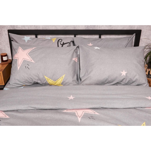 Фото - Комплект постельного белья Moon&Star Бязь Gold Люкс Gray Stars 175х210 (MS-820003017)