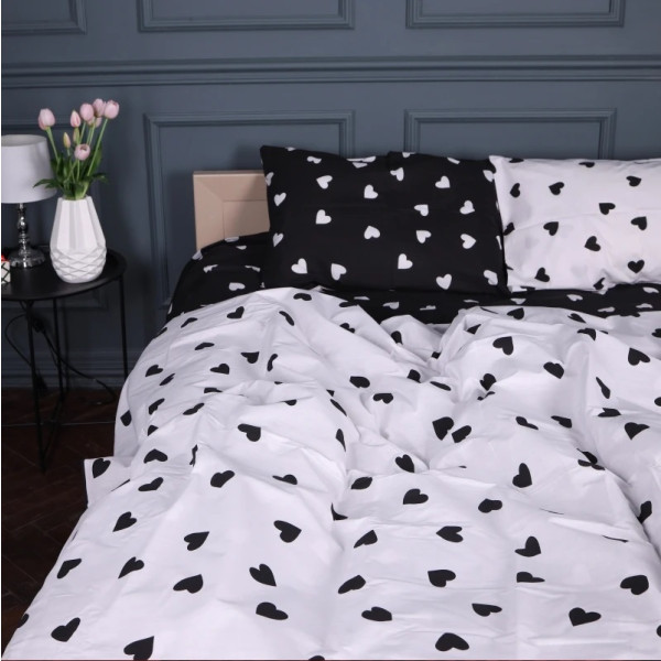 Фото - Простынь детская MirSon Бязь Kids Time 17-0669 Black and White Love 70х140x10 см (2200010180442)