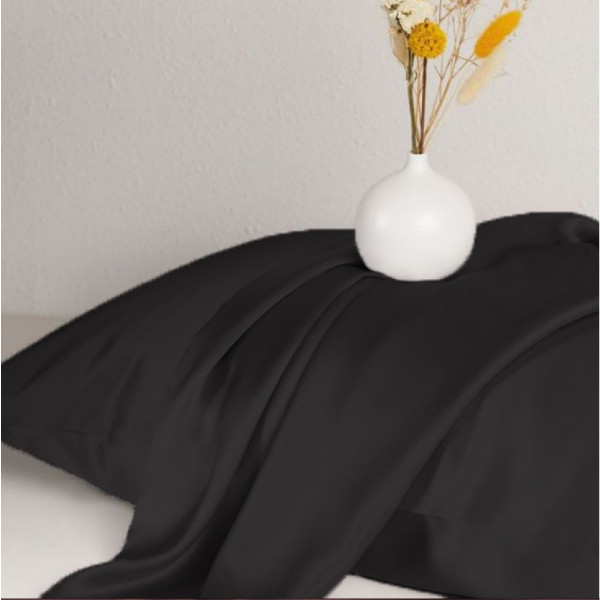 Фото - Простынь двуспальная MirSon 180х190 см Soft Touch of SATIN 006 Black (2200011278681)