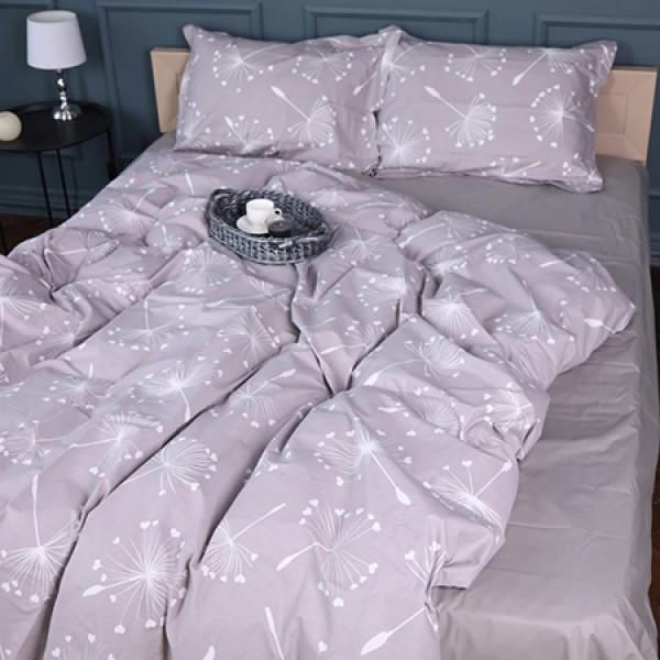 Фото - Простынь двуспальная MirSon Поплин 00-3 Grey Dandelions 180х200 см (2200009701900) Фото - Простынь двуспальная MirSon Поплин 00-3 Grey Dandelions 180х200 см (2200009701900)