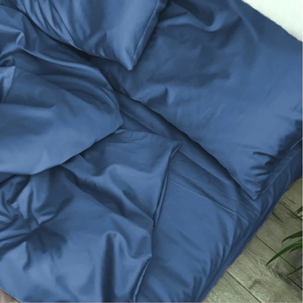 Фото - Простынь двуспальная MirSon 180x190 см Soft Touch of SATIN 011 Navy (2200011281186)