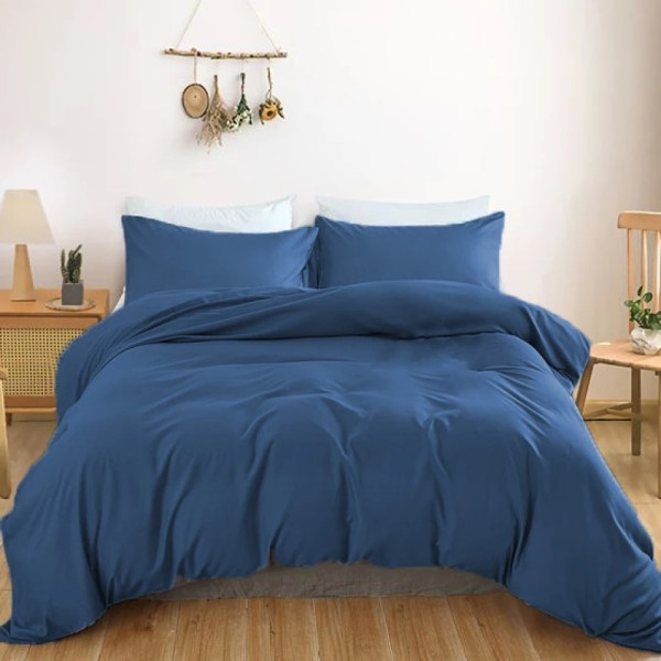 Фото - Простынь двуспальная MirSon 180x190 см Soft Touch of SATIN 011 Navy (2200011281186)