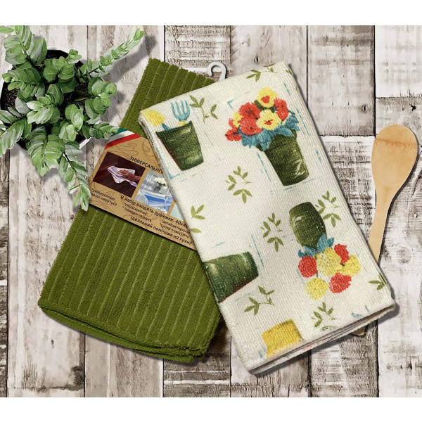 Фото - Набор полотенец Zastelli 2 шт. микрофибра Зеленые 40х48 см (21142)